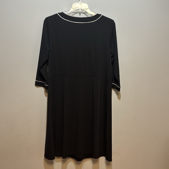 Talbots Black A-Line Wrap Dress with 3/4 Sleeves - Picture 3 of 4